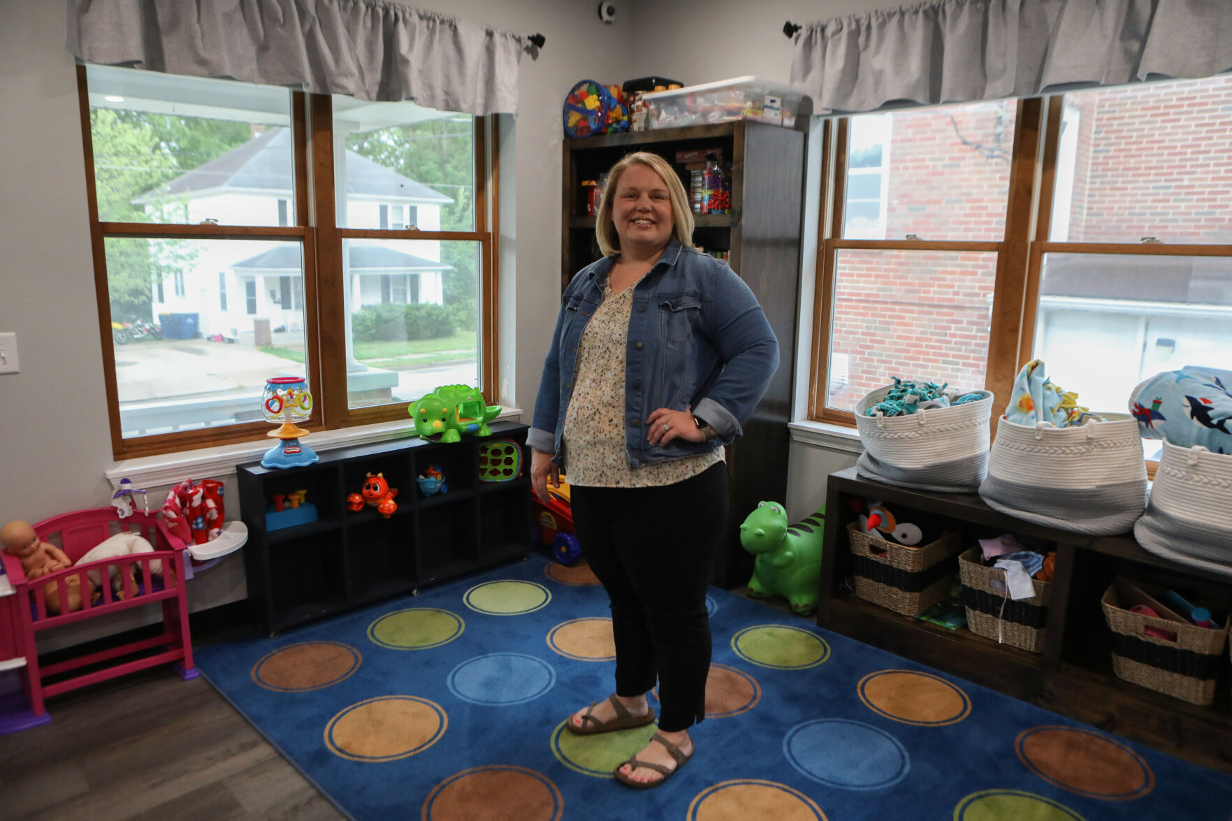 Amanda Jones stands inside Grace's Place